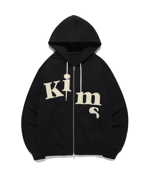 MESSY ALPHA LOGO ZIP HOODIE - 3 COLORS BLACK