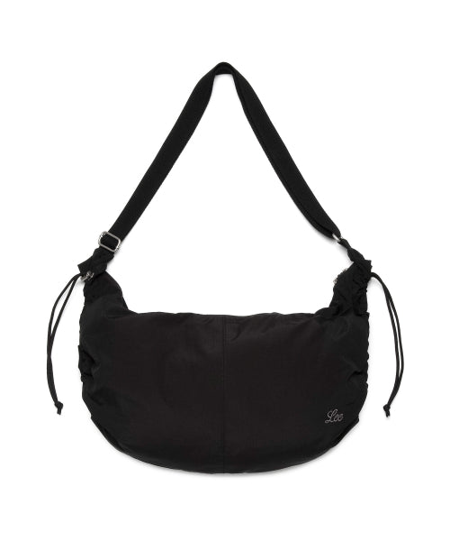 COTTON SIDE SHIRRING HOBO BAG - 2 COLORS BLACK