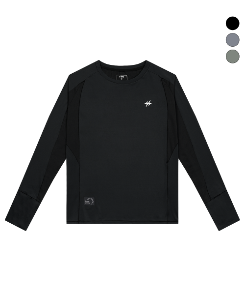 AIR SQUARE PERFORMANCE RUNNING LONG SLEEVE - 3 COLORS BLACK