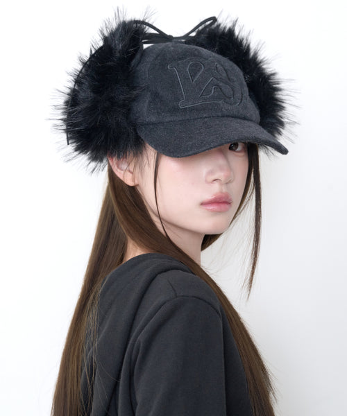 129 EARFLAP CAP - 2 COLORS BLACK