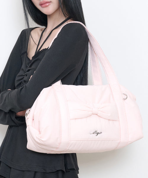 COZY BOW DUFFLE BAG - 3 COLORS PINK