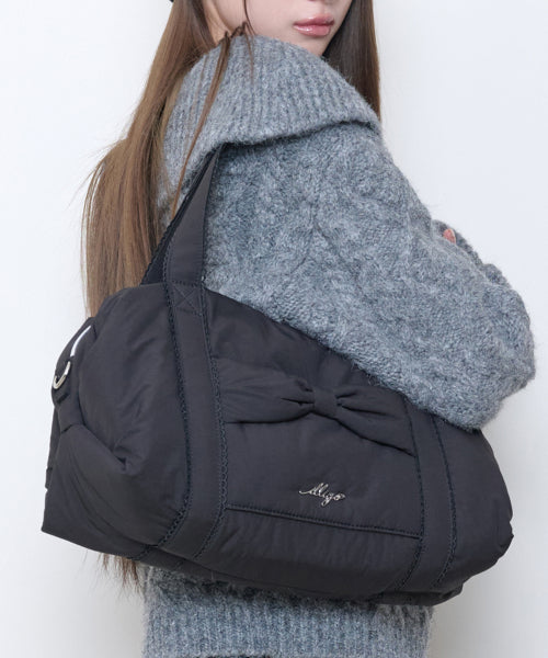 COZY BOW DUFFLE BAG - 3 COLORS BLACK