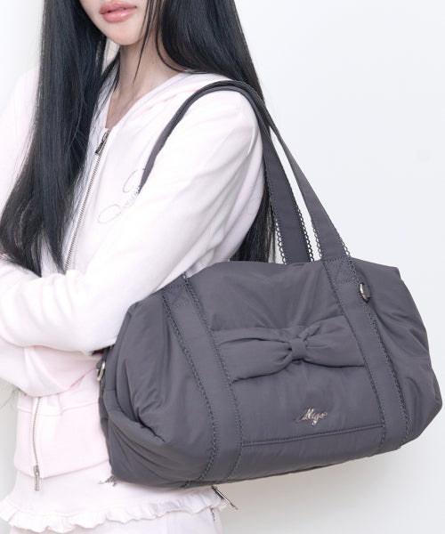 COZY BOW DUFFLE BAG - 3 COLORS CHARCOAL