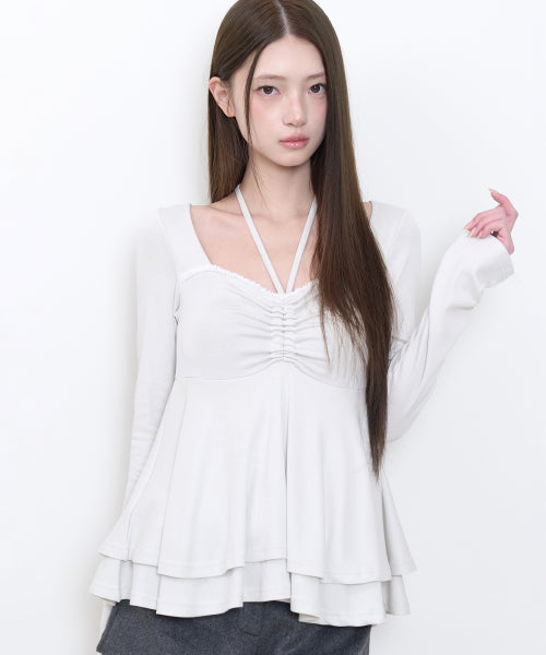 HALTER FLARE LONG SLEEVE - 3 COLORS GREY