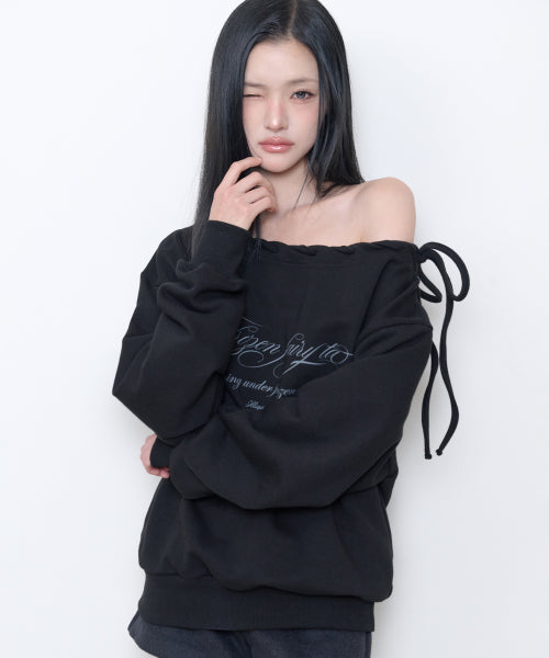 LOOP LETTERING SWEATSHIRT - 2 COLORS BLACK