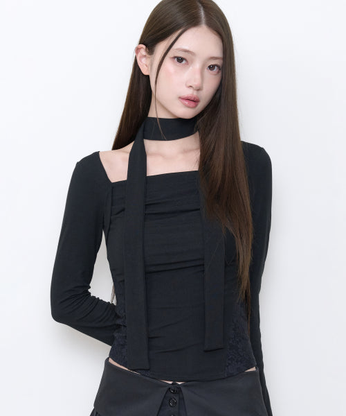 DRAPE BOLERO TOP - 3 COLORS BLACK