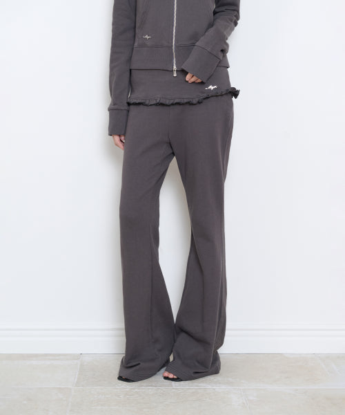 FOLDING FRILL BOOTCUT PANTS - 4 COLORS CHARCOAL