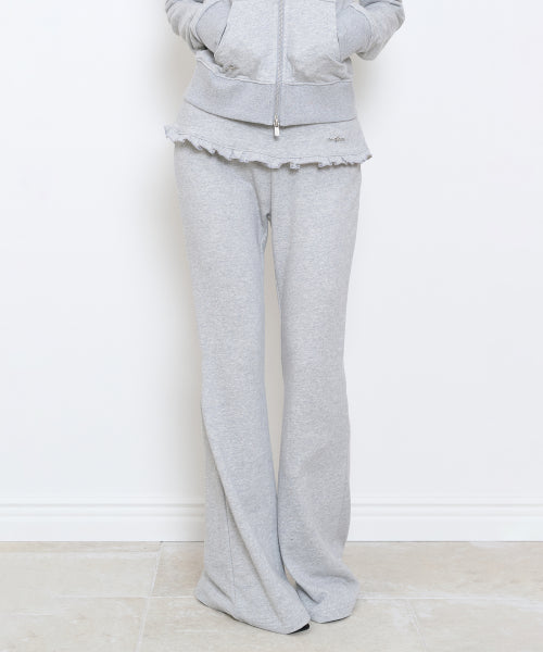 FOLDING FRILL BOOTCUT PANTS - 4 COLORS MELANGE