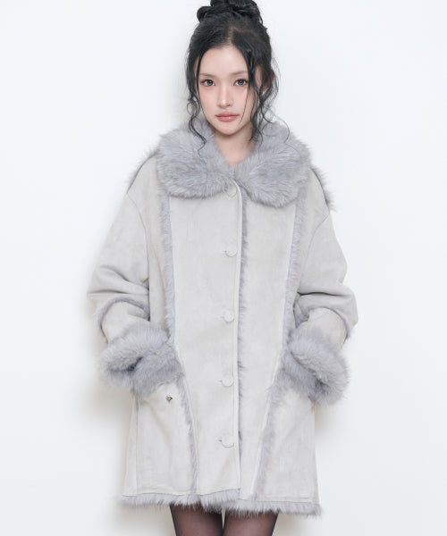 REVERSIBLE MUSTANG HALF COAT - 3 COLORS GREY