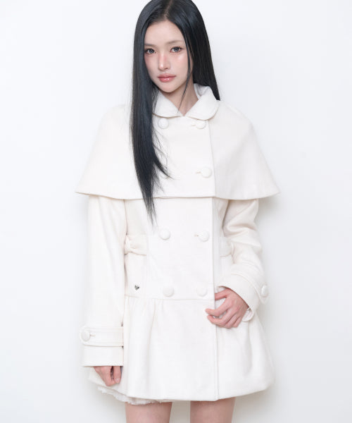 BELL CAPE COAT - 3 COLORS CREAM