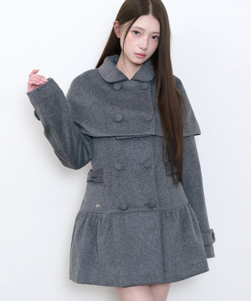 BELL CAPE COAT - 3 COLORS CHARCOAL