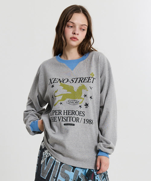 XENO STREET COLOR BLOCK LONG SLEEVE - 2 COLORS GREY