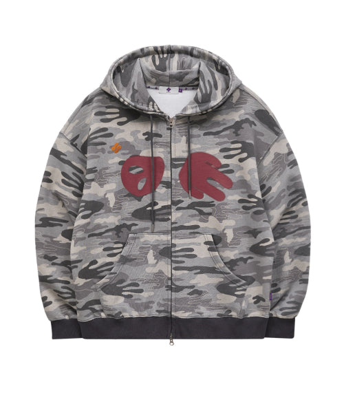 ALIEN HOOD ZIP UP - 2 COLORS CAMO GREY