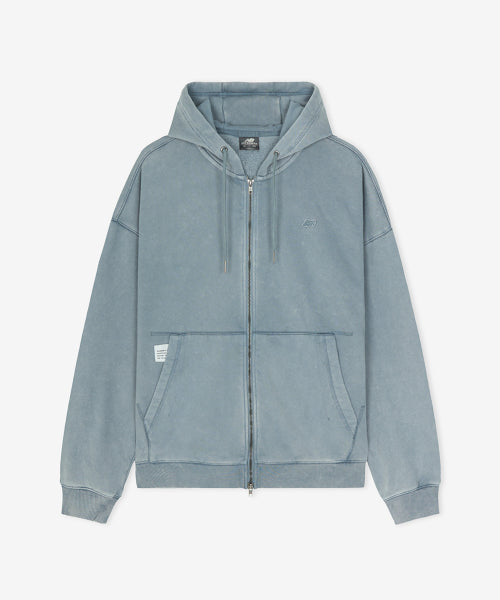 FLYING BRUSHED DYED HOOD ZIP UP - 3 COLORS D/BLUE