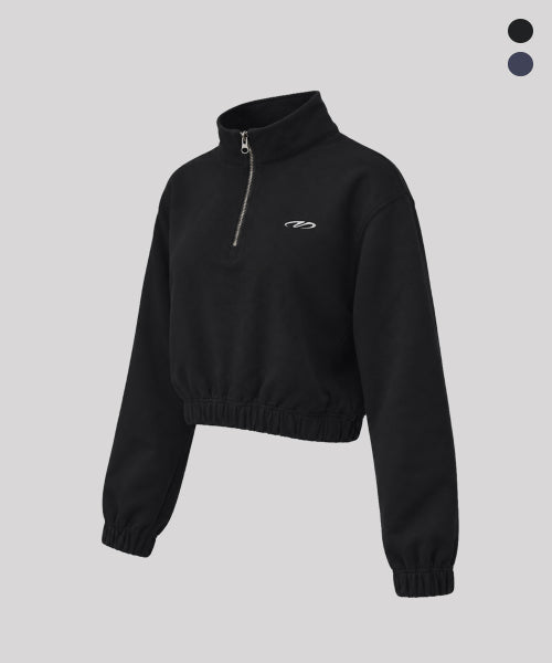 WOMEN LIGHT HALF ZIP-UP - 2 COLORS BLACK