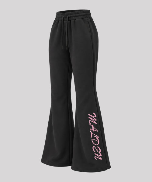LETTERING LOGO BOOTCUT SWEAT PANTS BLACK