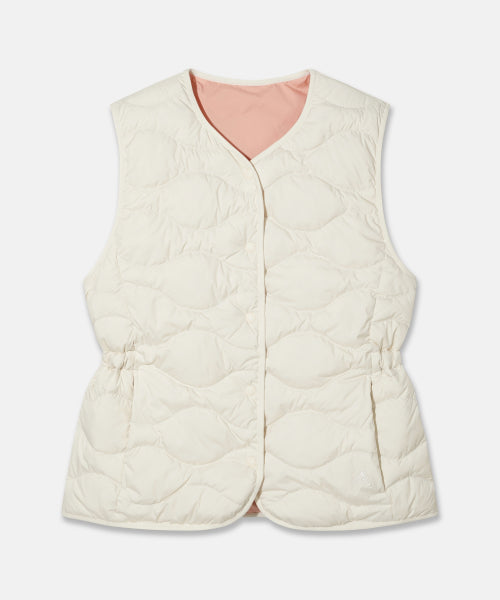 WOMENS HIT PUFF REVERSIBLE DOWN VEST - 2 COLORS BLACK