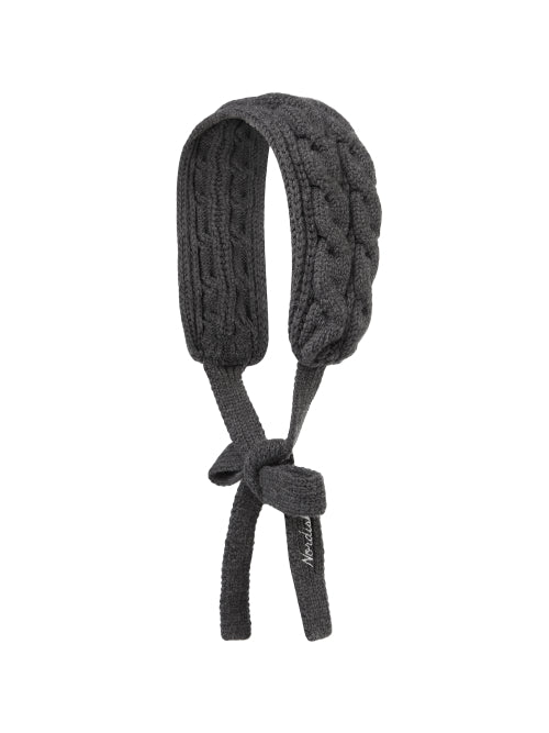 AUTUMN BREEZE CABLE KNIT EARMUFFS - 2 COLORS CHARCOAL