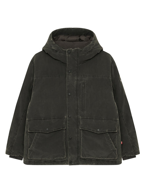 HATI WASHED CRYSTAL DOWN HOODED JUMPER - 2 COLORS CHARCOAL