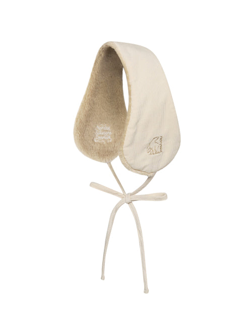 AUTUMN BREEZE CORDUROY REVERSIBLE EARMUFFS - 2 COLORS OFF WHITE
