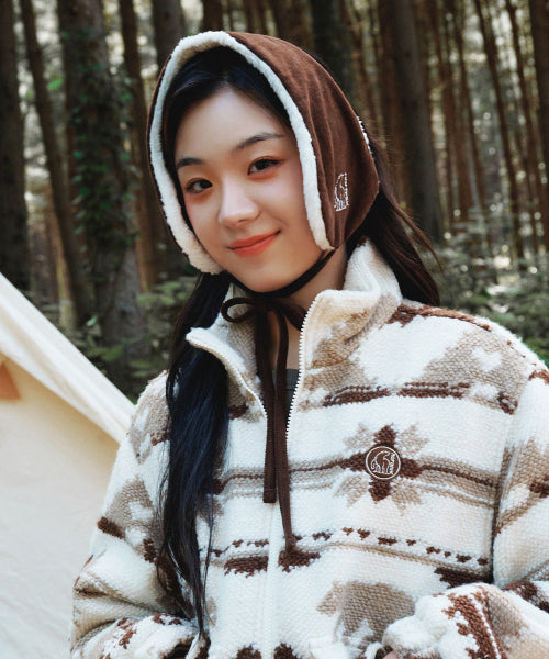 AUTUMN BREEZE CORDUROY REVERSIBLE EARMUFFS - 2 COLORS BROWN