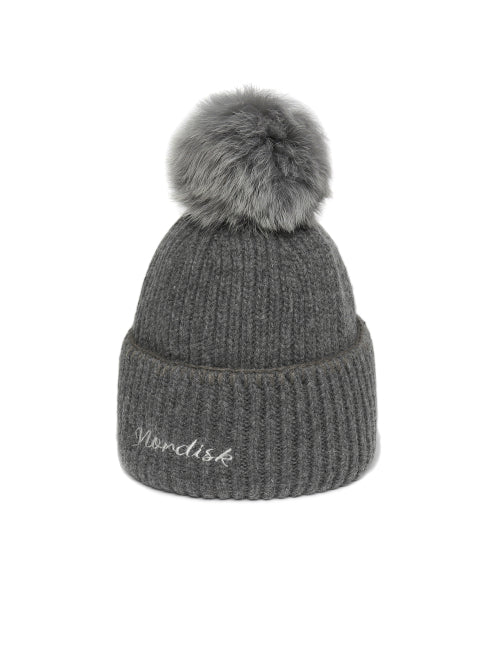 AUTUMN BREEZE POM POM BEANIE CHARCOAL