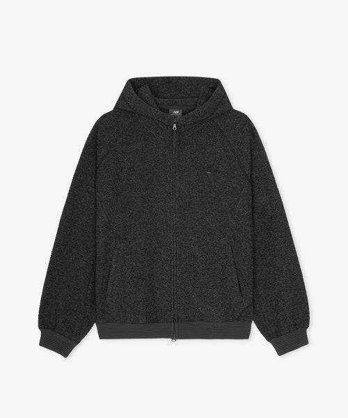 FLYING WOOL FLEECE HOOD ZIP UP - 2 COLORS CHARCOAL