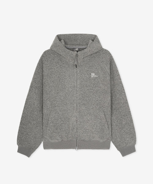 FLYING WOOL FLEECE HOOD ZIP UP - 2 COLORS M/GRAY