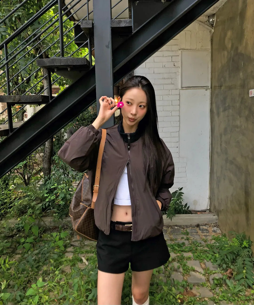 TRACK PADDING JACKET BROWN/DARK BROWN #NINGNING同款!