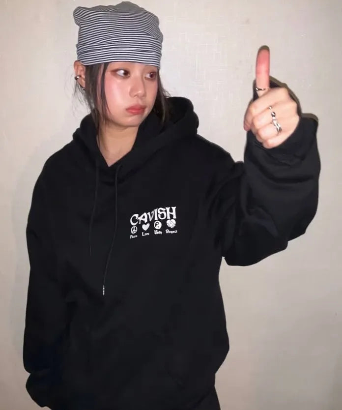 PLUR LOGO HOODIE BLACK