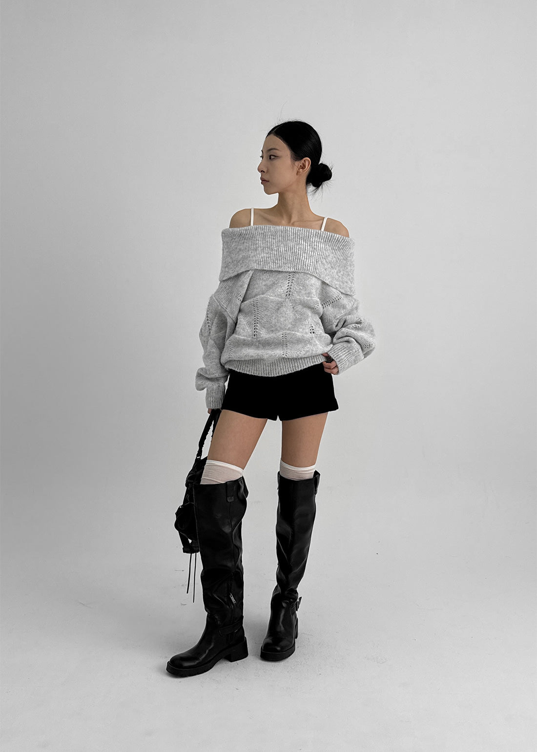 Kened Punching Off-Shoulder Wool Knit - 3 colors #H2H同款!