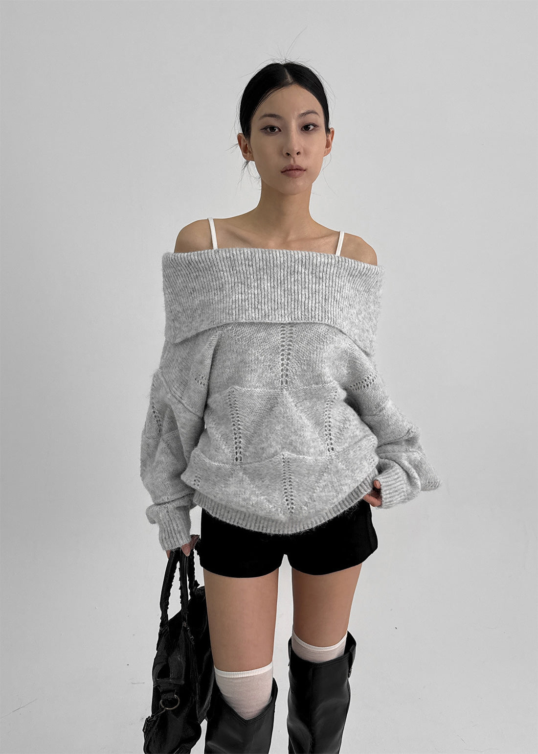 Kened Punching Off-Shoulder Wool Knit - 3 colors #H2H同款!