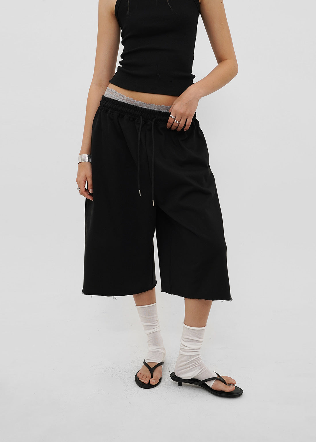 MID SWEAT CUTTING BERMUDA PANTS - 3 COLORS 10