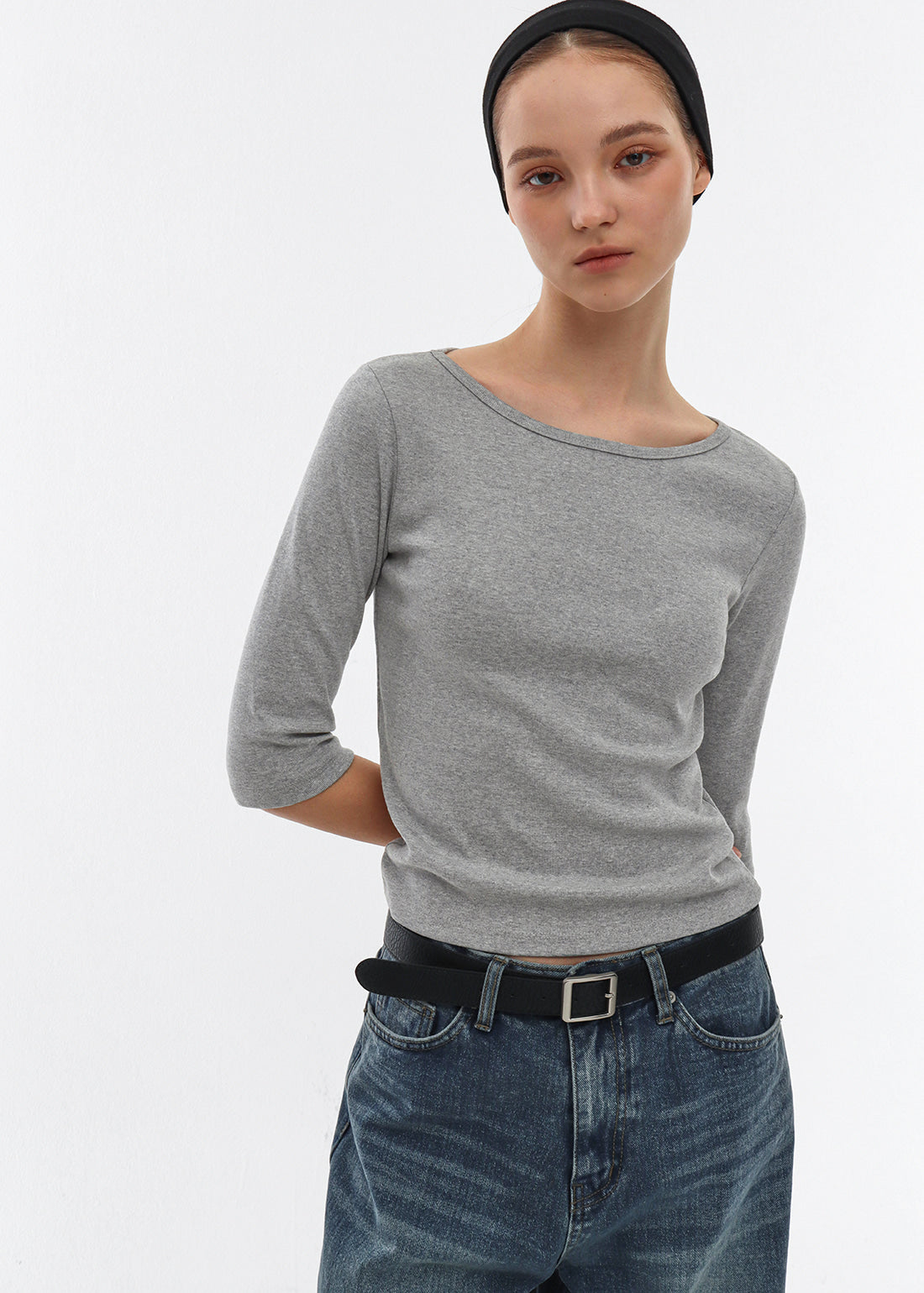 STANDARD BOAT NECK 3/4 SLEEVE TEE 1