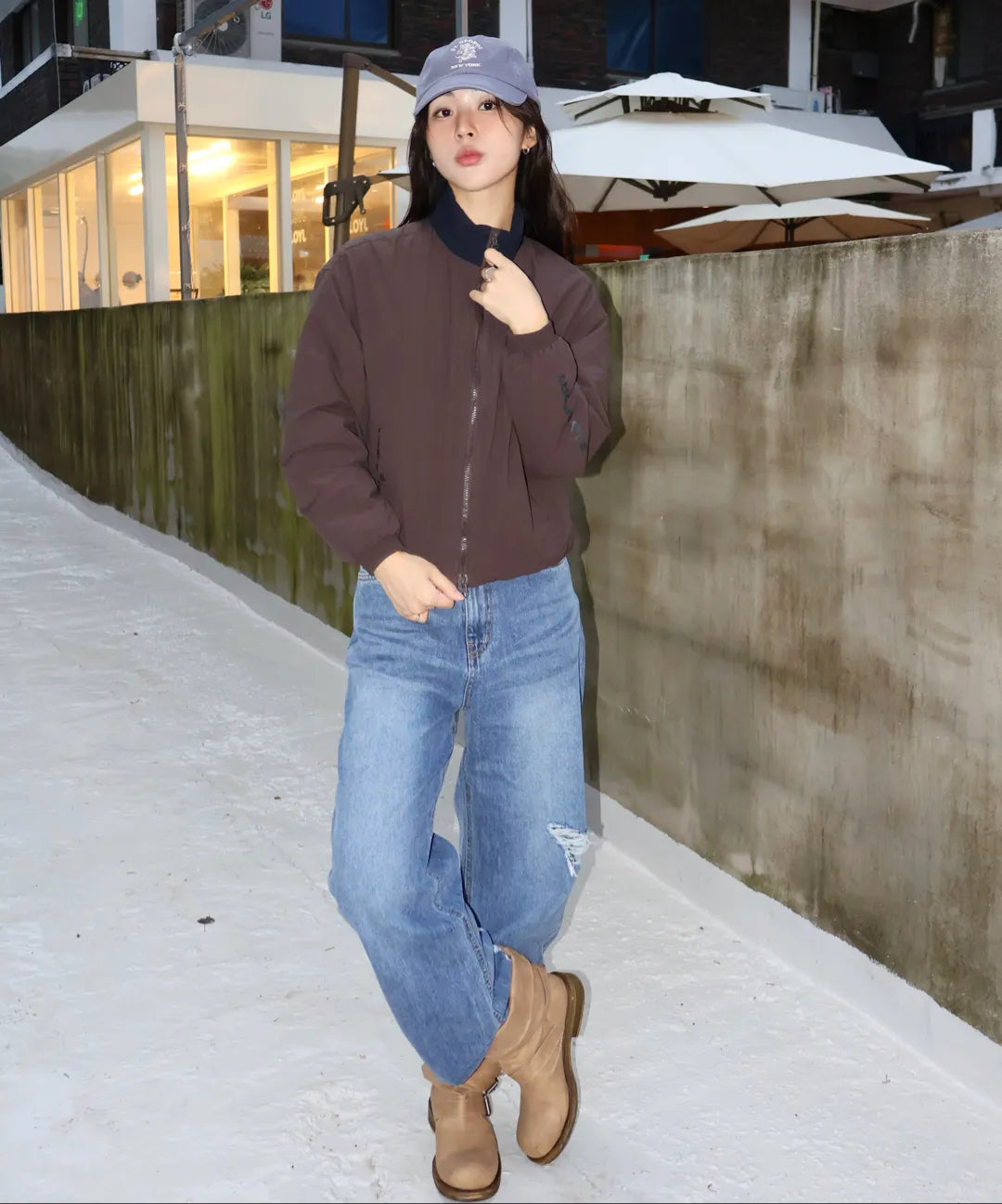 TRACK PADDING JACKET BROWN/DARK BROWN #NINGNING同款!