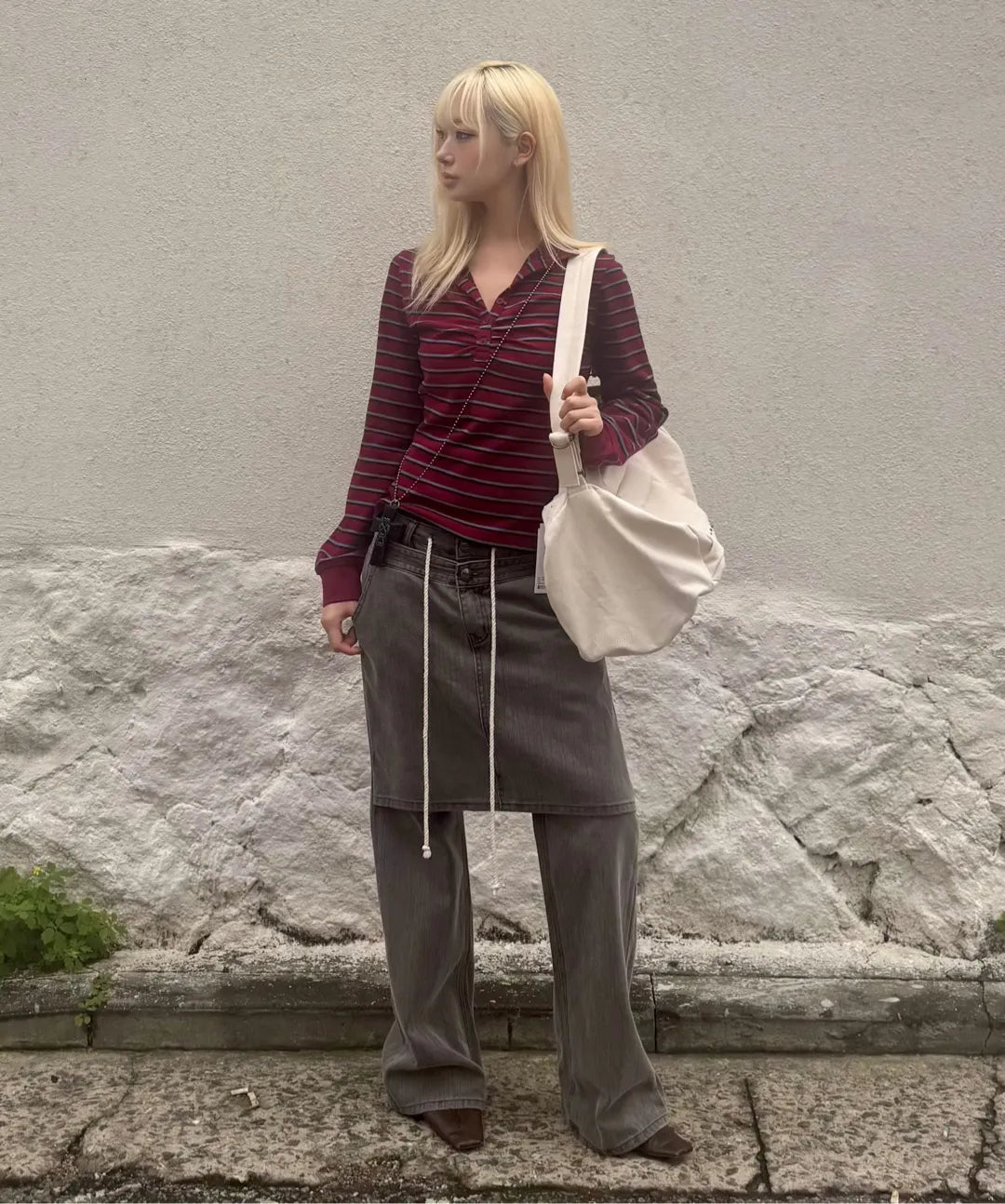 Three-Way Stud Twill Bag Natural