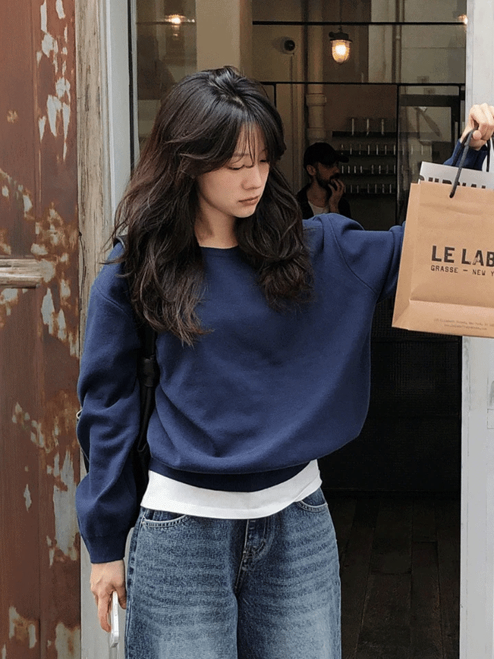 SEED FIRM-SOFT KNIT ROUND-NECK