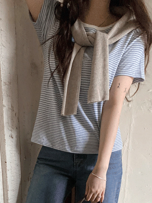 TOAST STRIPE HALF TEE - 10 COLORS