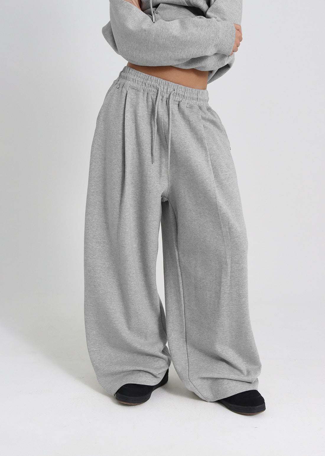 DOUBLE COTTON RIVET ONE-TUCK TWO-WAY PANTS 2