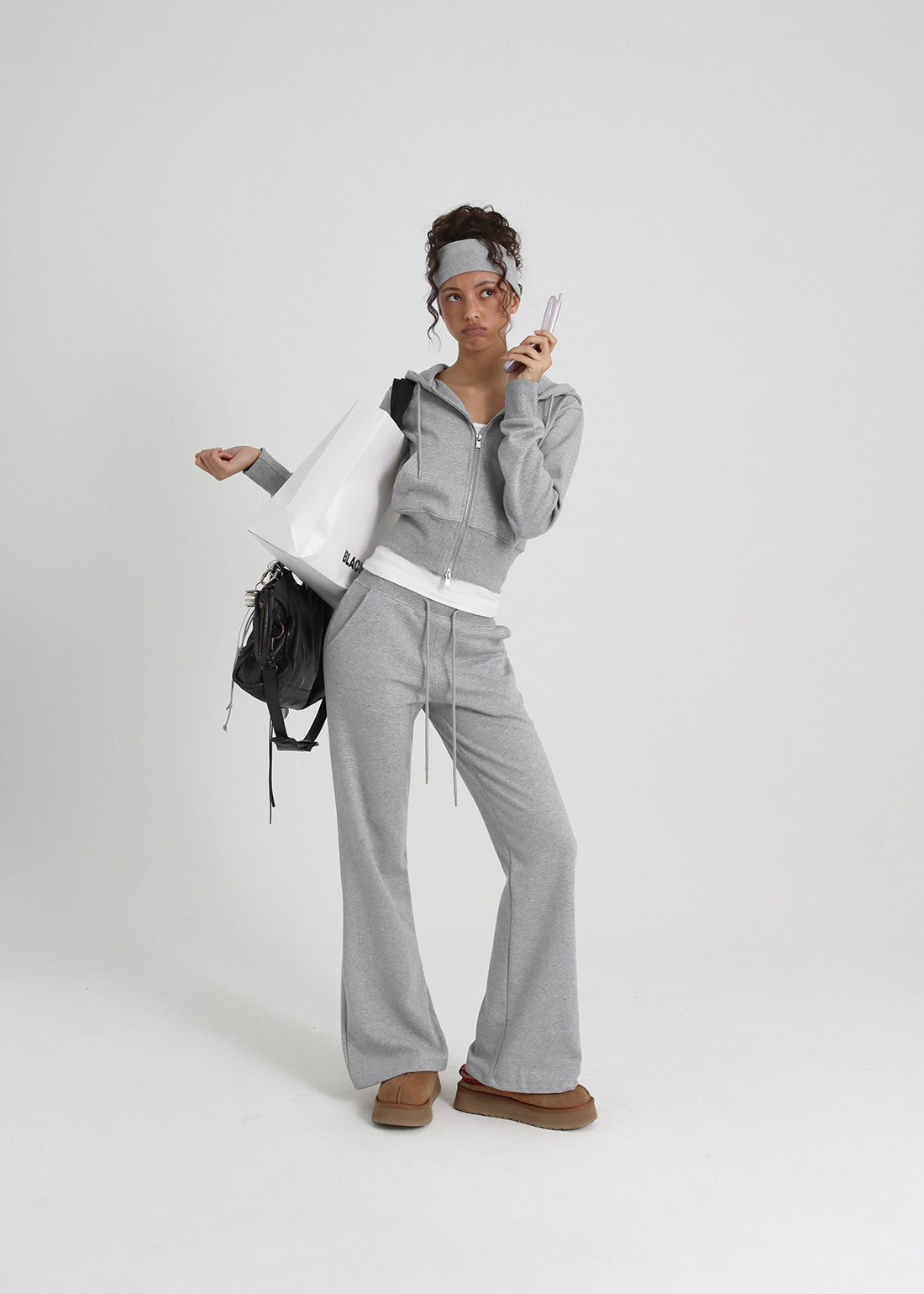 LIGHT SWEAT BOOTCUT BANDED PANTS - 3 COLORS 3