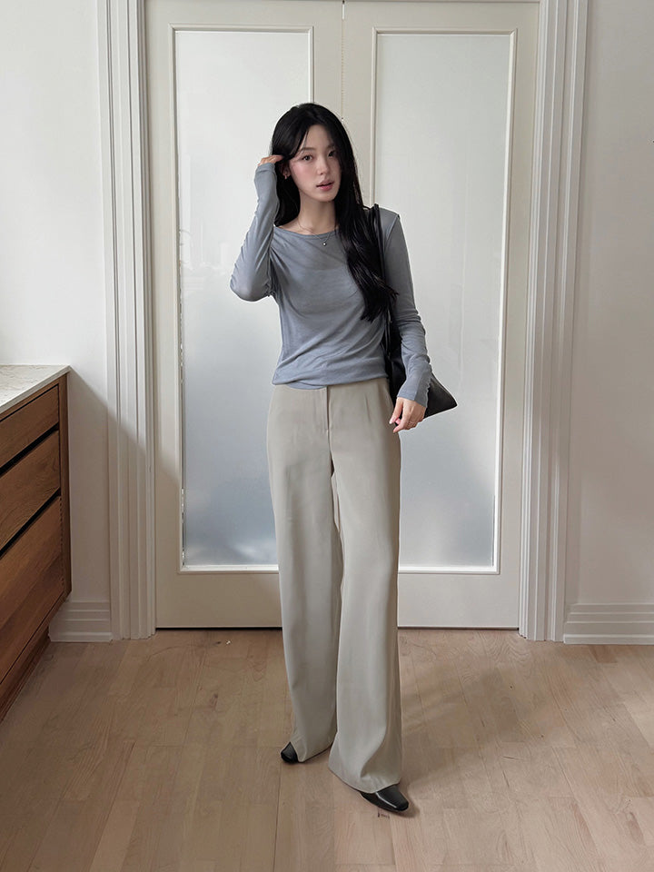 MOMENT FLOWY WIDE COVER SLACKS - 4 COLORS