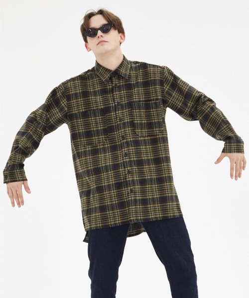 HEAVY OVERFIT CHECK SHIRT - 2 COLORS BLACK