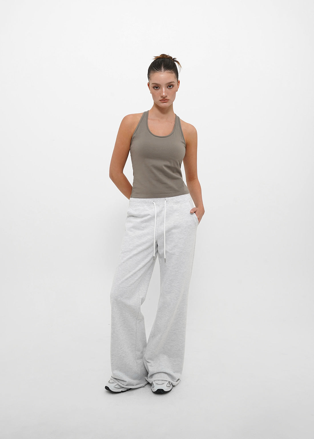 MID SWEAT CUTTING BOOTCUT PANTS - 3 COLORS 3