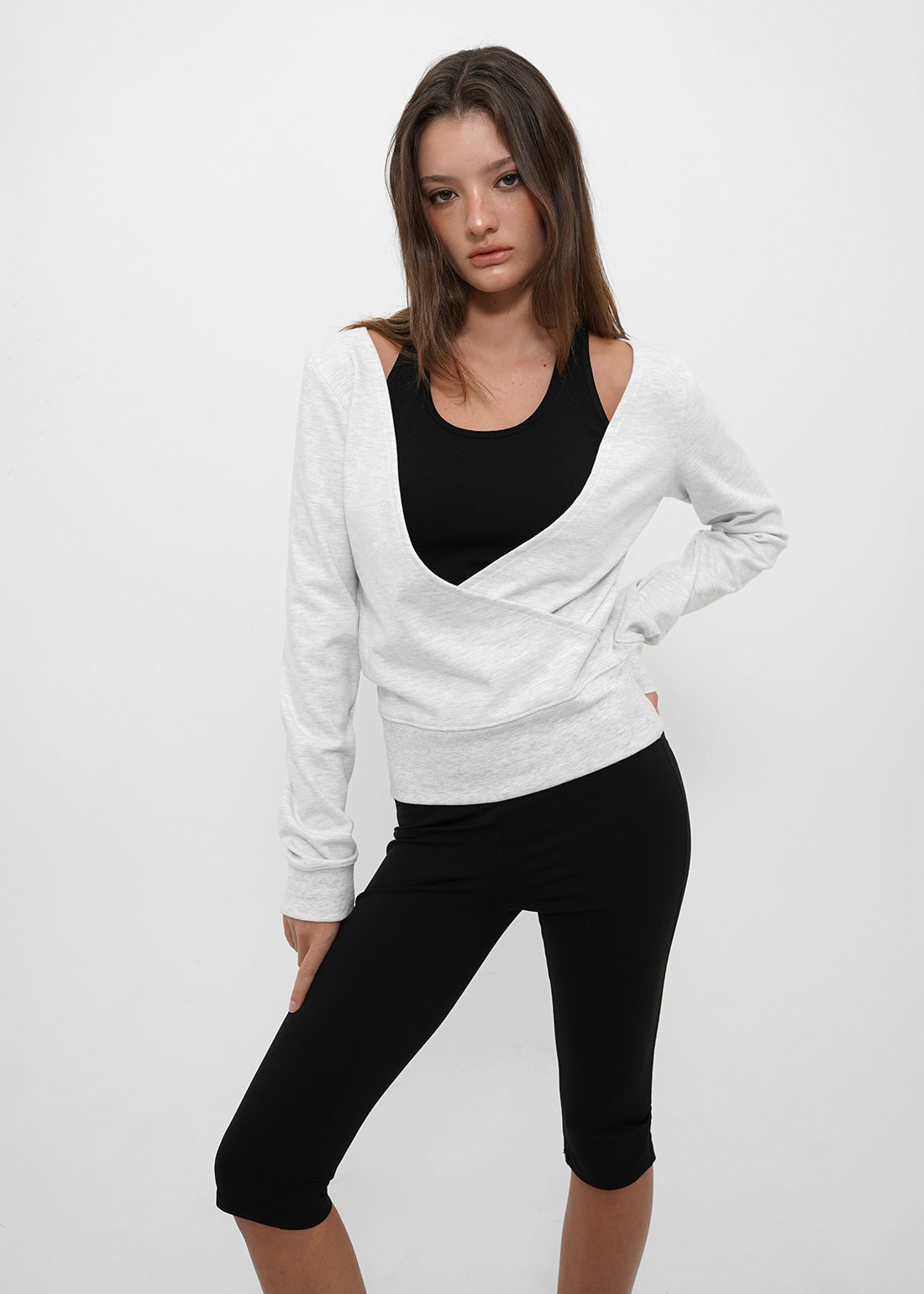 LIGHT SWEAT WRAP LONG SLEEVE TEE 5