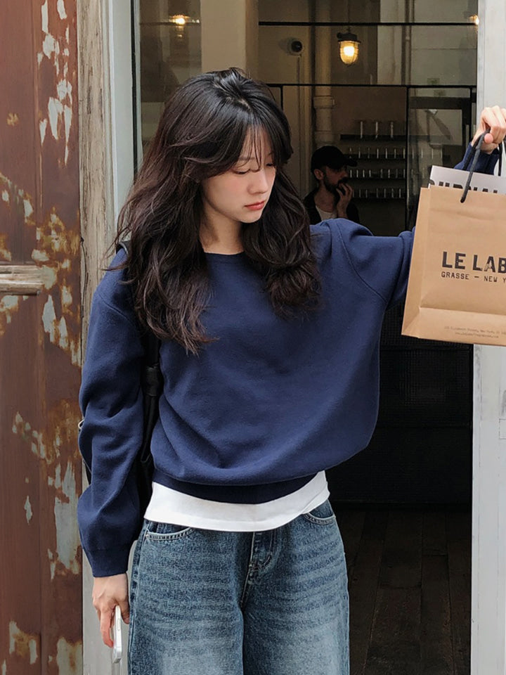 SEED FIRM-SOFT KNIT ROUND-NECK