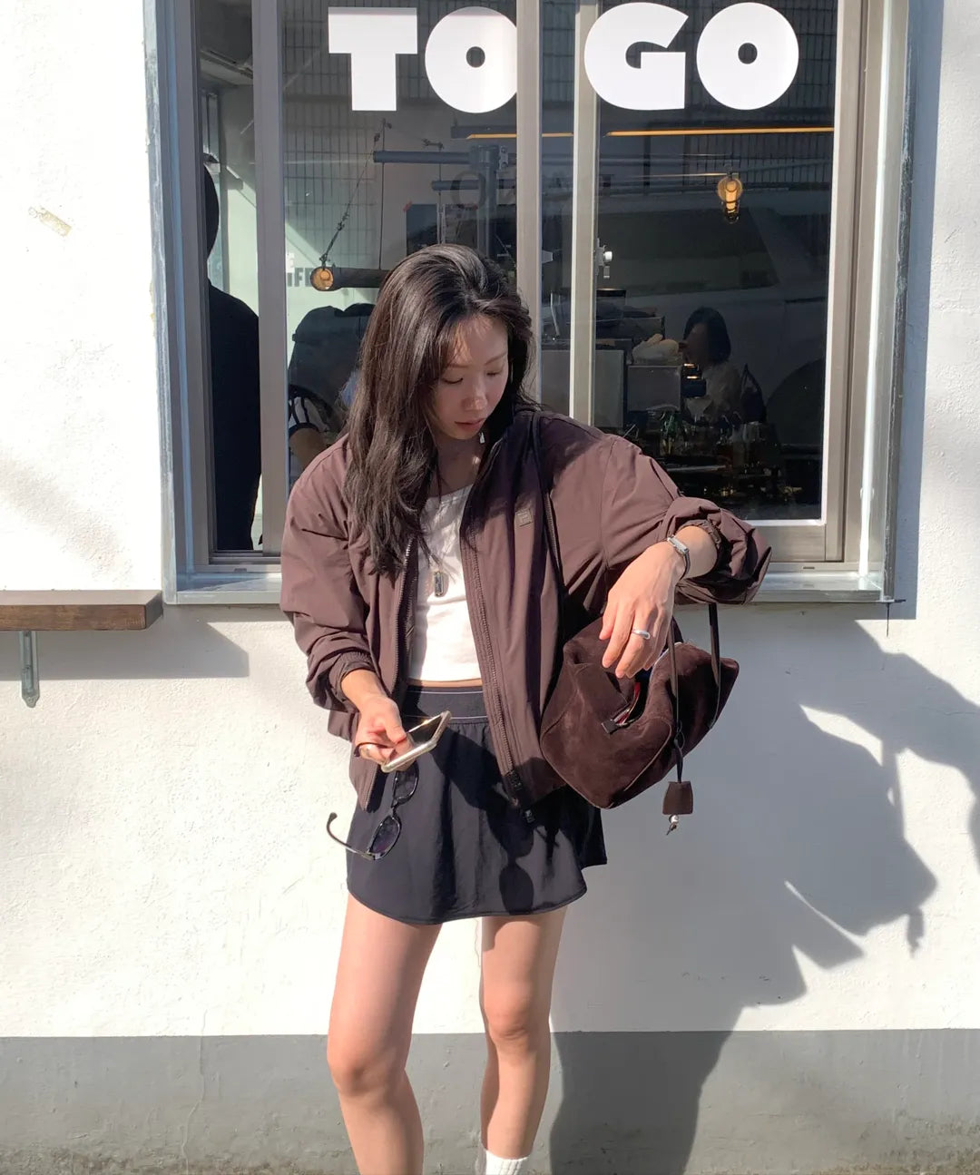 TRACK PADDING JACKET BROWN/DARK BROWN #NINGNING同款!