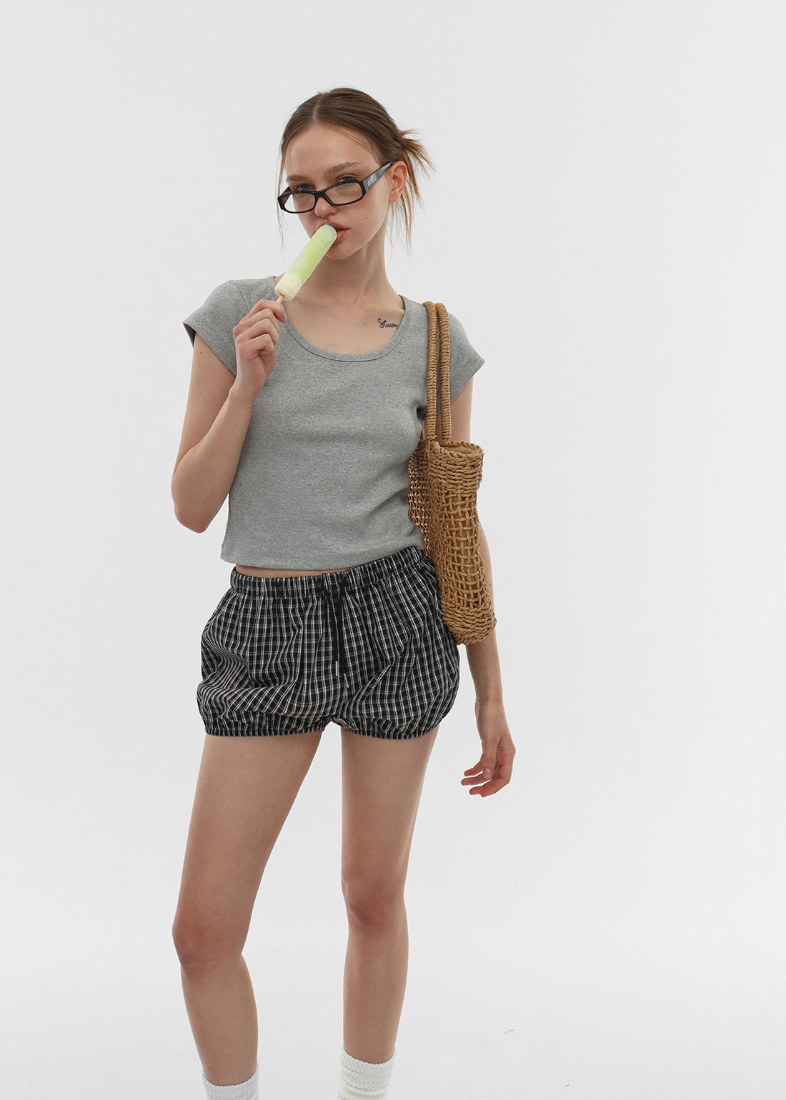 COOL STANDARD U-NECK CROP SHORT SLEEVE TEE 14
