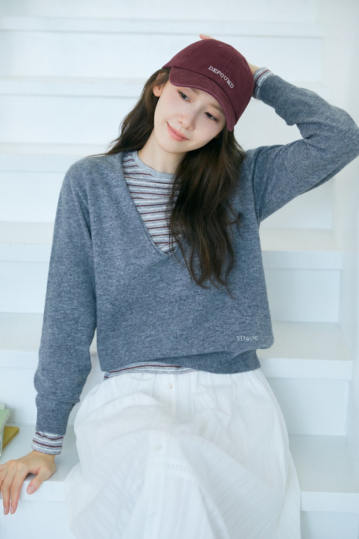 【YOONA同款】 PIGMENT EMBROIDERY BALL CAP - PURPLE