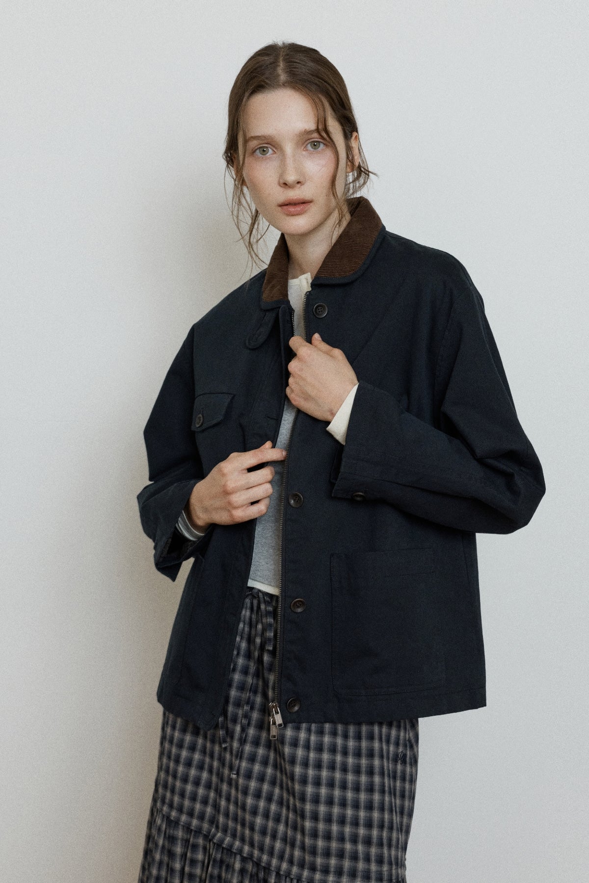 【YOONA同款】 CORDUROY COLLAR WORK JACKET