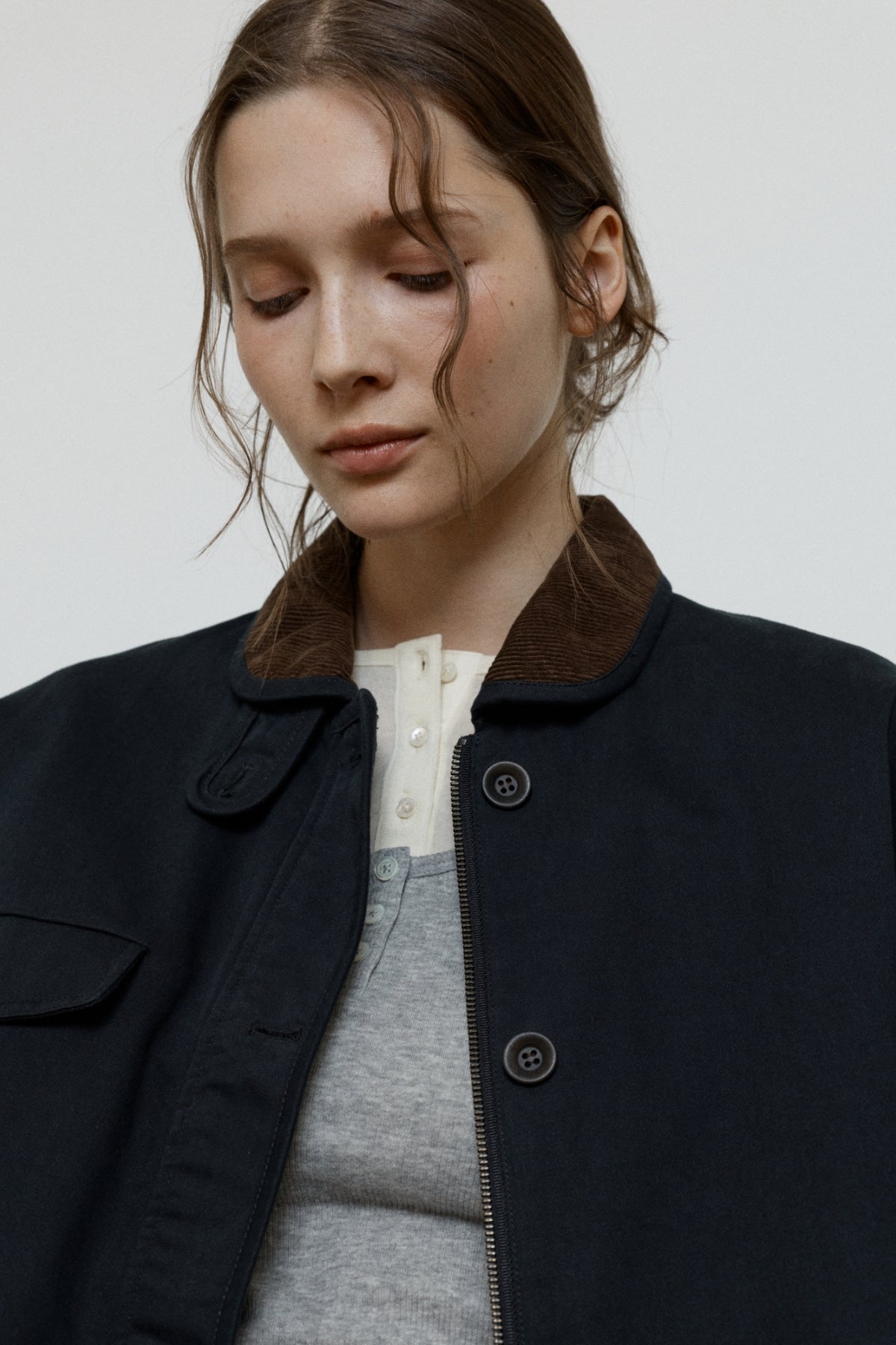 【YOONA同款】 CORDUROY COLLAR WORK JACKET